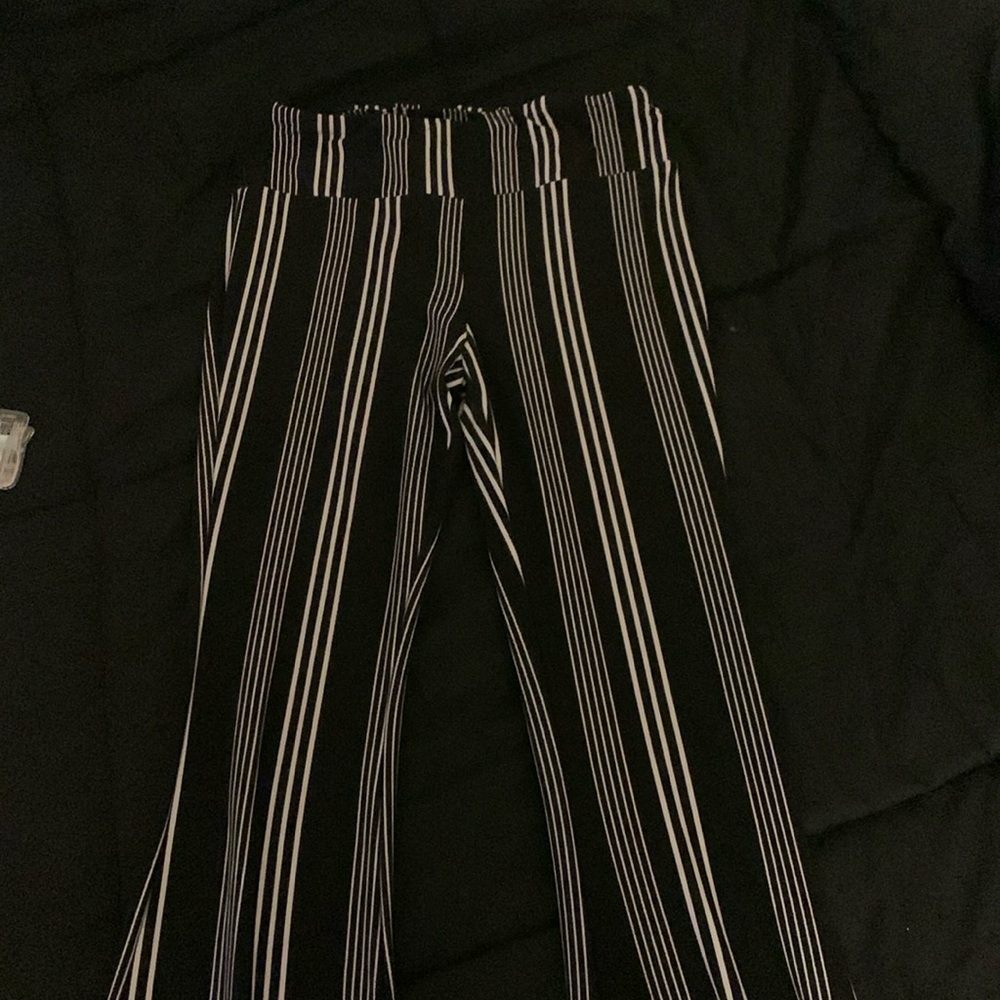 Black and white bell bottom tights